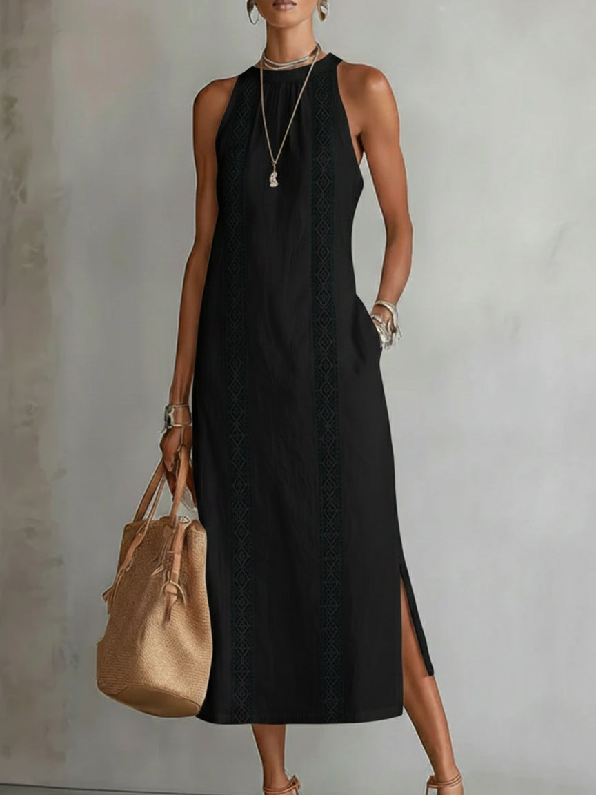 Maricar | Elegante Kant Detail Midi Jurk
