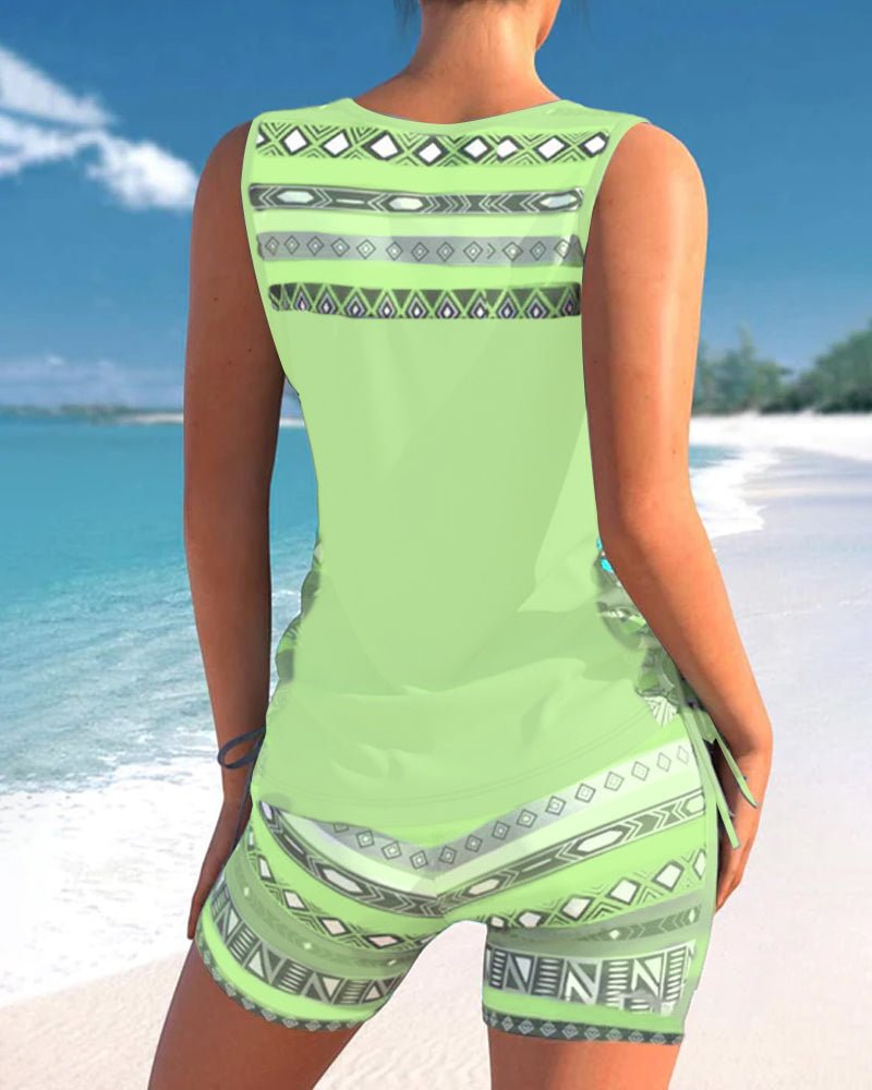 Lynna | Tankini met geometrische print en V-hals
