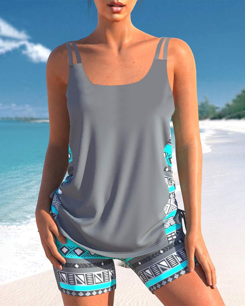 Lynna | Tankini met geometrische print en V-hals
