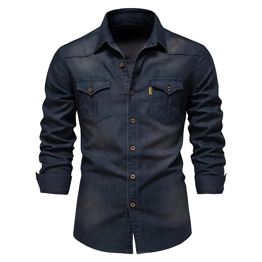 Jim | Katoen denim overhemd