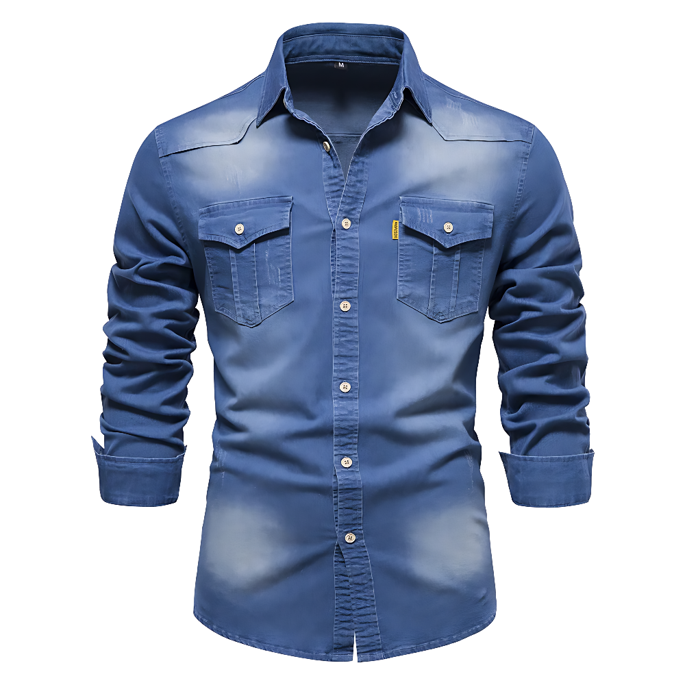 Jim | Katoen denim overhemd