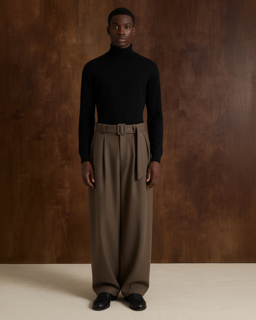 Matthew | Heren Plooi Broek met Hoge Taille