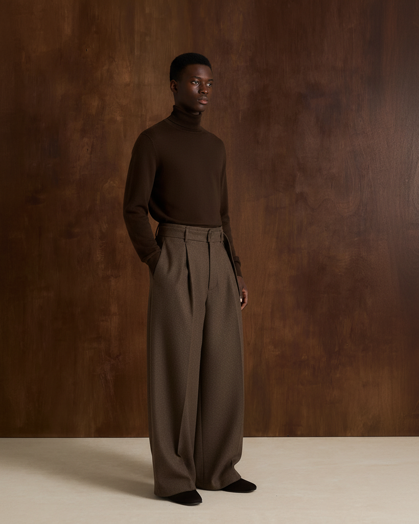 Matthew | Heren Plooi Broek met Hoge Taille